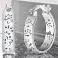 925 Sterling Silver Cat Paw Earrings Elegant & Simple Design Gold over Stamped Approximately .75 in drop