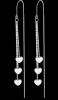 925 Silver Plated Earrings Elegant Tassel Earrings Heart Shaped Dangle Drop stamped on end drop Approximately 3.35 and 2.9 in drop