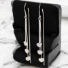 925 Silver Plated Earrings Elegant Tassel Earrings Heart Shaped Dangle Drop stamped on end drop Approximately 3.35 and 2.9 in drop - 2