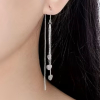 925 Silver Plated Earrings Elegant Tassel Earrings Heart Shaped Dangle Drop stamped on end drop Approximately 3.35 and 2.9 in drop - 3