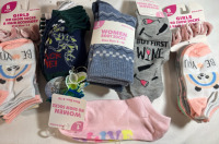 20 New Pairs of Kids & Women's Socks Assorted| Sizes in 1-7 For Girls| 4-10 for Ladies