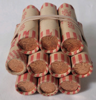 Ten (10) Rolls 1964 Canadian Uncirculated One Cent Pennies