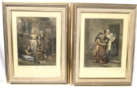 2 Vintage Framed CRIES OF LONDON Art Prints : Old Chairs to Mend & "New Mackrel New Mackrel" -: