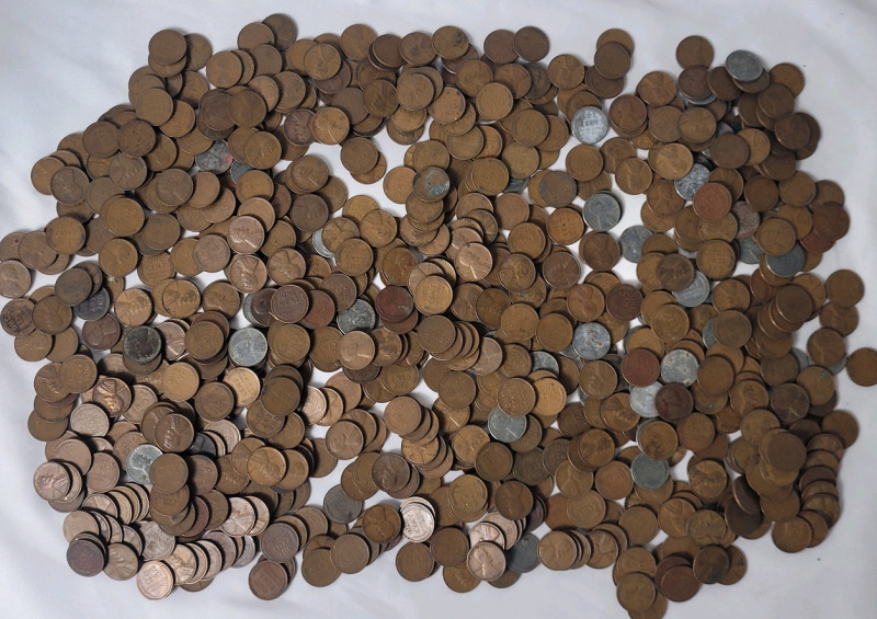5+lbs USA Lincoln Wheat One Cent Pennies . Various Years & Condition