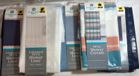 5 New Comfort Bay Embossed Peva & Peva Shower Curtains | Size 70"*72"