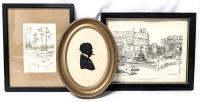 3 Pieces Vintage Framed Art: Cameo of a Gentleman With Bowler Hat & Cigar Found in a 1900s Book, Esquesing by W. Buykes, Picadilly Circus N. W. (See Description) - Up to 11.25" &times; 9.35"