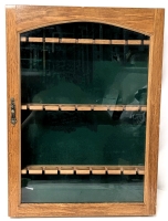 Vintage Wood & Glass Wall-Mounted Display Case - 13" &times; 18"