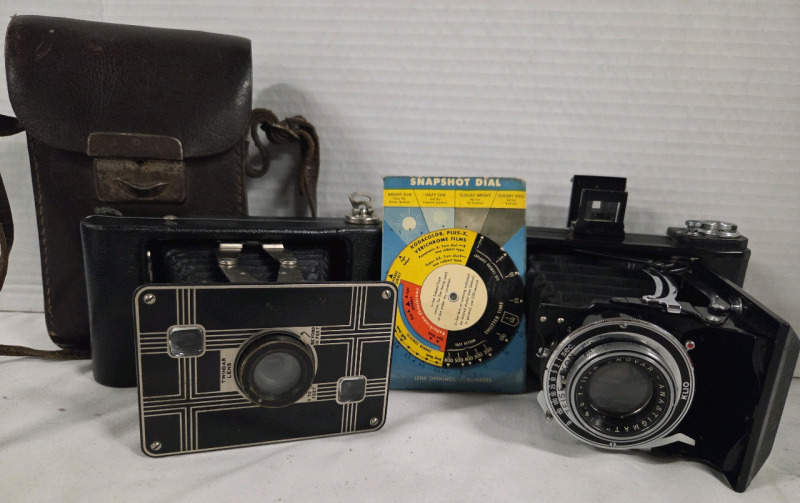 2 Vintage Compact Cameras | 1937 Kodak Jiffy Six-16 Series II folding camera & Zeiss Ikon Ikonta 521/2