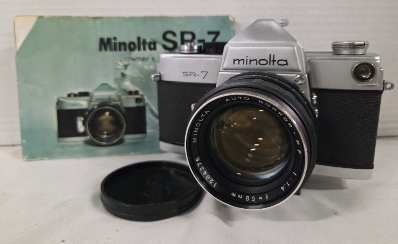 Vintage 1966 Minolta SR-7 35mm Manual Focus SLR Camera w/ Owners