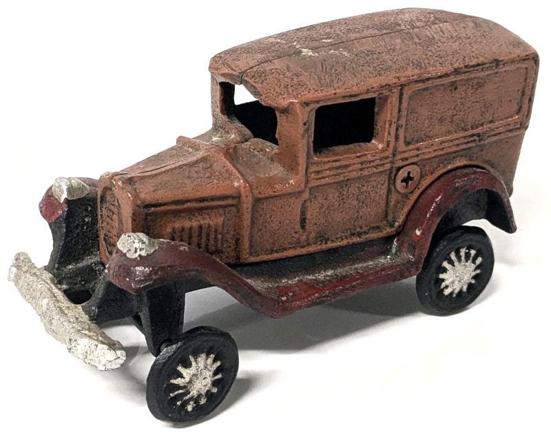 Vintage Reproduction 1920's Arcade Cast Iron Model T Ford Four Door Sedan - 5.5" &times; 2.5" &times; 3"