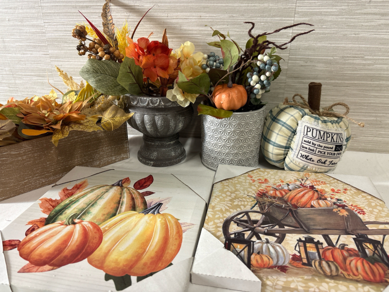 6 New Home Decor Lot| Includes Plush Pumpkin, Canvas Art and More