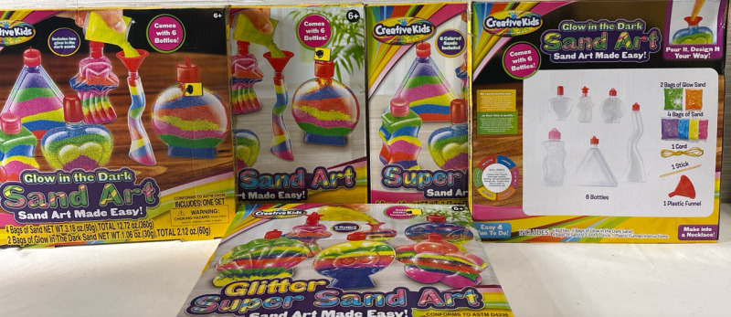 5 New Creative Kids Glitter Super Sand Art| Total 12.70g | For Ages 6+
