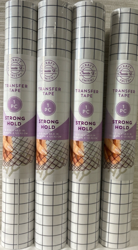 4 New Craft SmithTransfer Tape| Size 12"*48" each| Strong Hold
