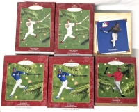 6 Vintage MLB Baseball &times; Hallmark Keepsake Ornaments : Sammy Sosa &times;2, Mark McGuire &times;2, Ken Griffey JR, Barry Bonds