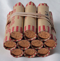 Ten (10) Rolls 1963 Canadian Uncirculated One Cent Pennies