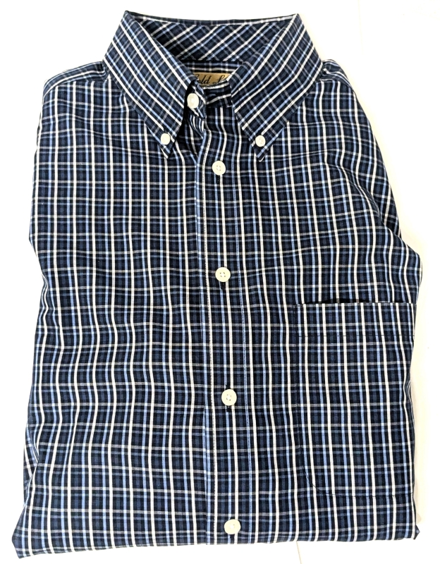 New Size MED Men's Roundtree & Yorke Gold Label 100% Cotton Non-Iron Long Sleeve Button-Up Dress Shirt | Retails Over $50!
