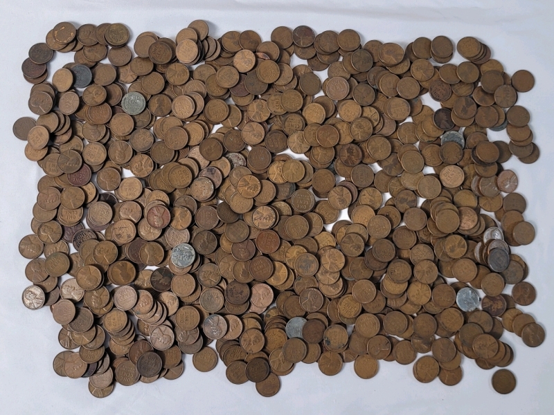 5+lbs USA Lincoln Wheat One Cent Pennies . Various Years & Condition