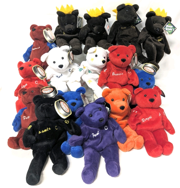 12 Vintage 1999 Salvino's Bammers NHLPA Hockey + 4 Bam Beano's MLB Baseball Beanie Bears With Tags (See Photos For Names & Numbers)