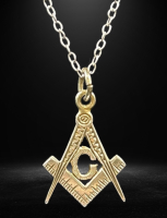 925 Sterling Silver Chain w/ Masonic Pendant Necklace Marked 925 Chain 18 inch Stamped Pendant 1.25 inch