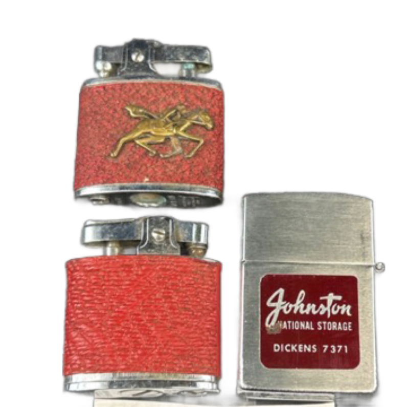 Lot of 3 Vintage Lighters Auer Zephyr Japan Auer Champion Japan B& D Light-O- Matic