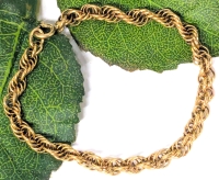 Vintage 12K Gold Filled Triple Link Charm Bracelet - 7.25" Long