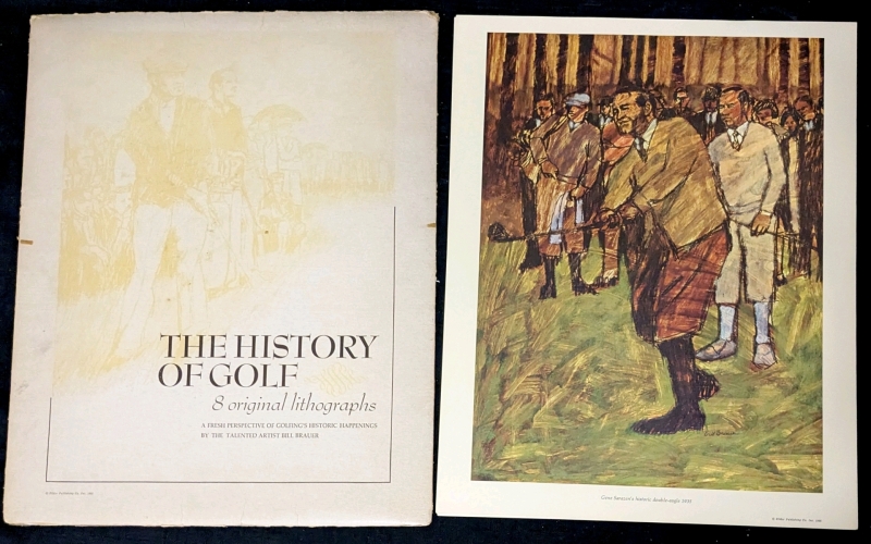 Vintage 1966 The History of Golf : 8 Original Lithographs By Bill Brauer (12.5" &times; 15" Each)