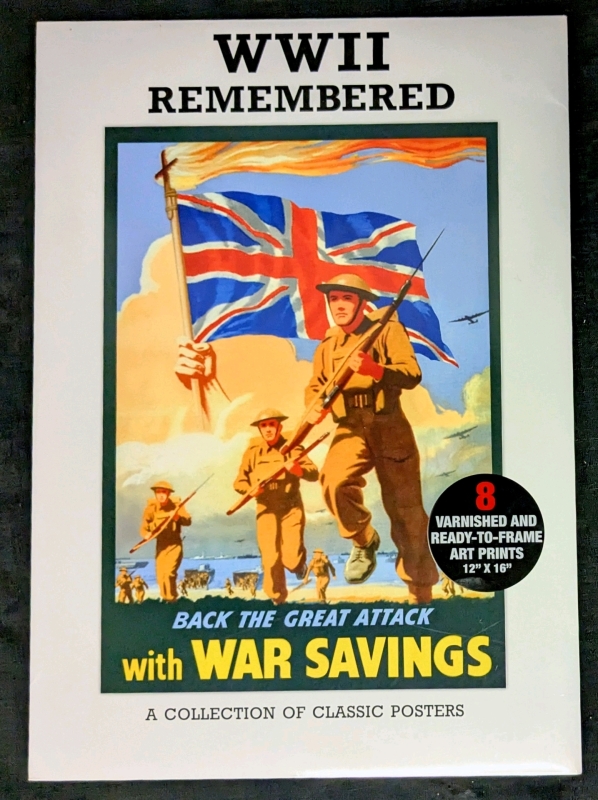 WWII Remembered : 8 Varnished Ready-to-Frame Reproduction British Propaganda Art Prints Posters