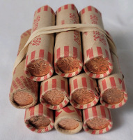 Ten (10) Rolls 1964 Canadian Uncirculated One Cent Pennies