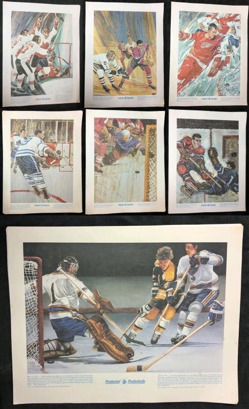 7 Vintage Prudential Collection: Great Moments in Canadian Sports Hockey Posters - 12.75" &times; 16.5" Each