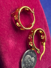 925 Sterling Silver Cat Paw Earrings Elegant & Simple Design Gold over Stamped Approximately .75 in drop - 4