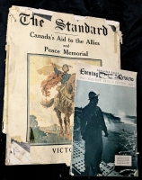 Vintage Oversized Montreal Gazette The Standard CANADA'S AID TO THE ALLIES AND PEACE MEMORIAL: Victory & 1942 Niagara Falls Evening Review: Rainbow Bridge Edition