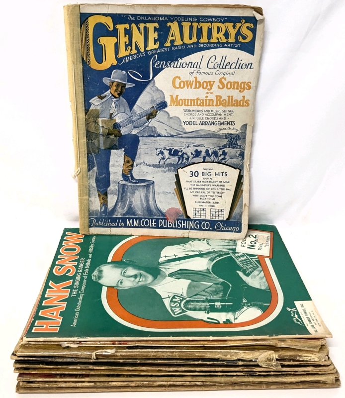 10 Vintage Cowboy Songs, Folk / Mountain Ballads, Hillbilly Song Books: Gene Autry, Hank Snow, Wilf Carter / Montana Slim