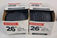 2 New Schwinn 26" X 1.95" All Terrain Mountain Bike Hybrid Tires w/ Puncture Guard .
