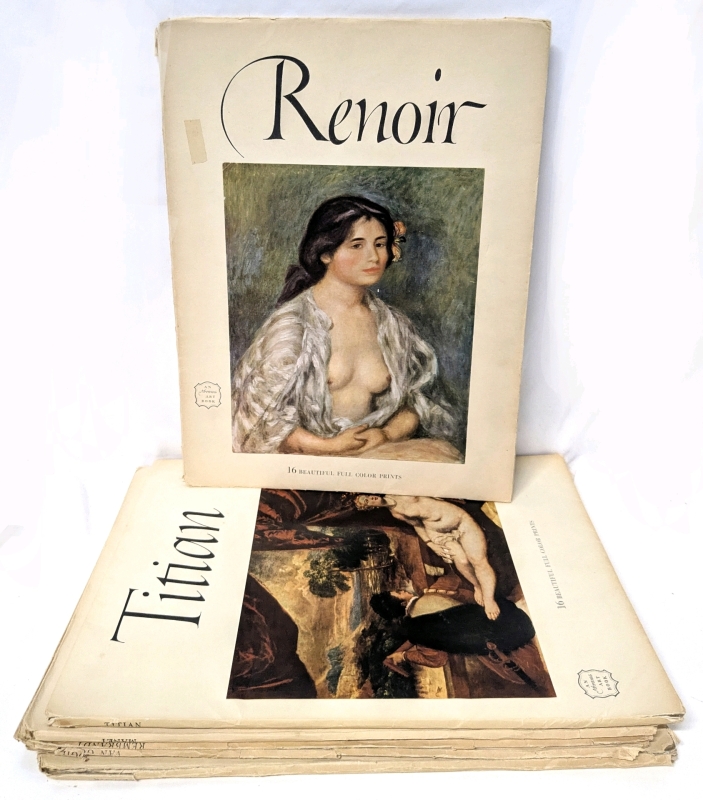 6 Vintage Abrams Art Books With Up To 16 Full Colour Prints : Renoir &times;2, Titian, Rembrandt, Manet, Van Gogh