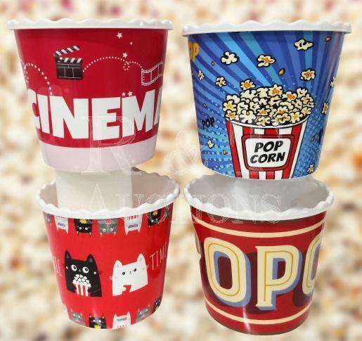 4 New Retro Style Reusable Popcorn Buckets