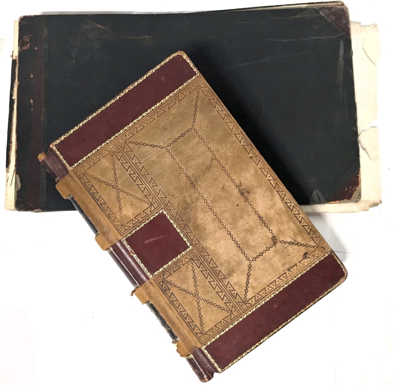 2 Antique Unique Buffalo Produce Exchange Books : BPE Record Book : 1877 - 1915 & Membership Certificate Book 1-250 B.P.EX'E With Approx 161 Member Histories & 87 Blank Certificates