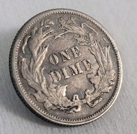 1877 USA Silver Seated Liberty 10 Cent Dime