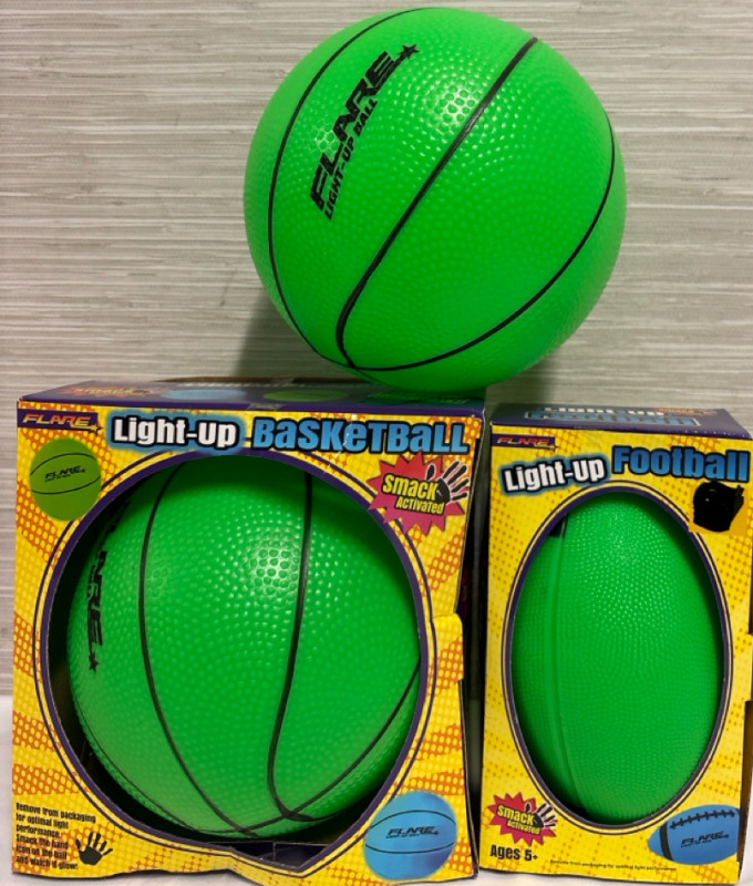 3 New Flare Basketball and Football | For Ages 5+| Largest box Measures 9"