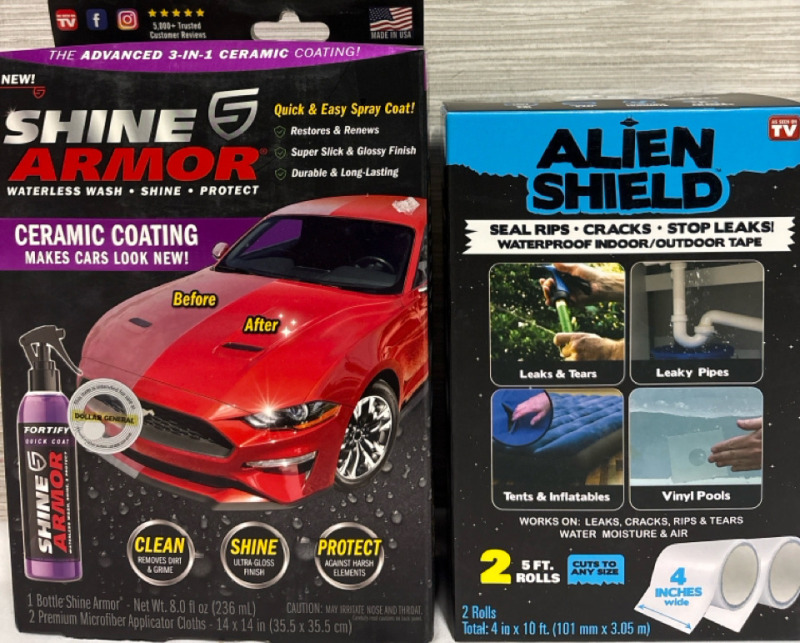 2 New Shine Armor Ceramic Coating(14"*14") & Alien Shield waterproof Tape(4"*10')