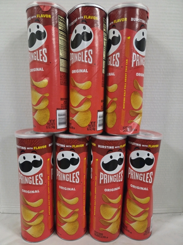 7 New | Pringles Original Potato Crisps 149g a Can | BB: Mar/16/26