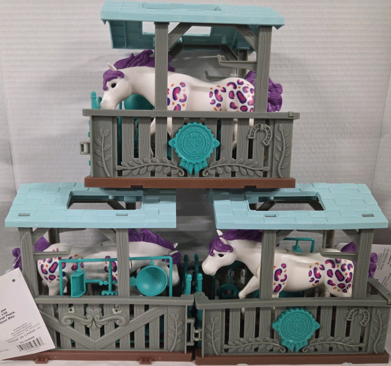 3 New | Be My Own Happy Horse Stable Playsets | Measures 7" x 4" x 8"
