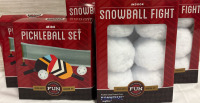 5 New Mini Pickleball Set & Indoor Snowball Fight| Each Box Measures 7"