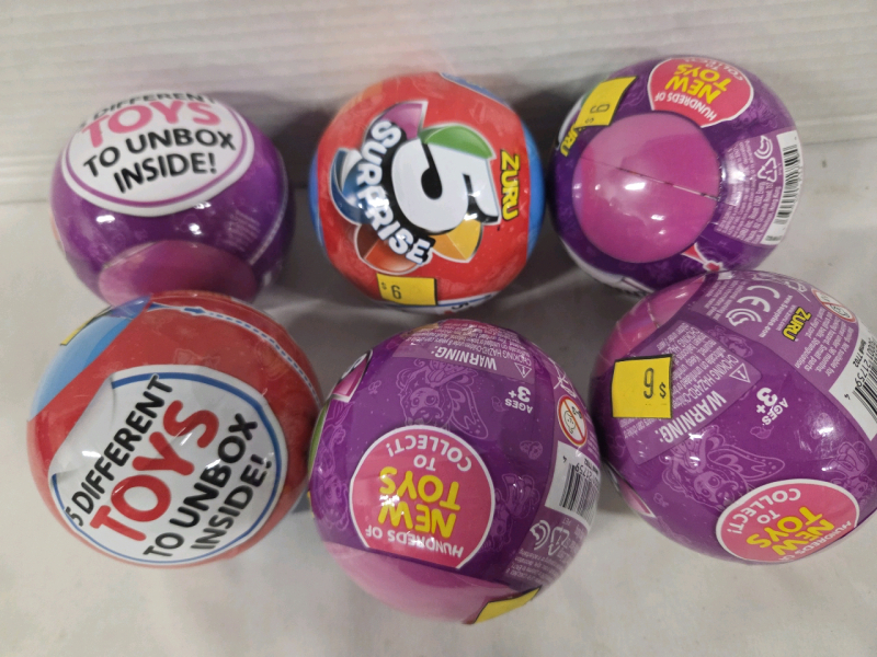 6 New | Assorted Zuru 5 Surprise Balls | 5 Different Toys Inside Ea. Ball