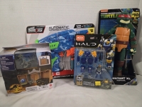 4 New | Assorted Kids Toys & Games Lot | Includes TMNT Mutant XL Raphael, Mega Construx Halo and More!