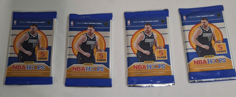 4 New 2024-25 NBA Trading Cards Packets | 5 Cards Per Packet