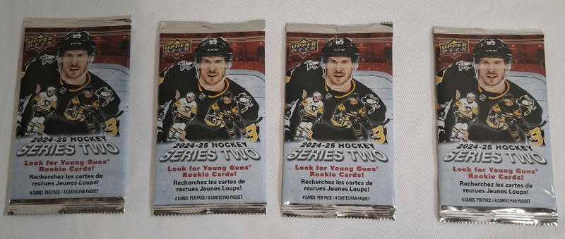 4 New Upper Deck 2024-2025 Hockey Series Two Card Packets | 4 Cards Per Pack