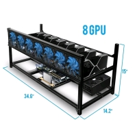 As New As Is Kingwin Miner Rig Case 8GPU Aluminum Stackable Frame