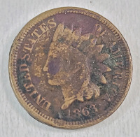 1863 USA Indian Head One Cent Penny