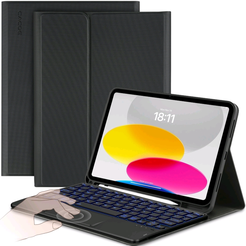 New Cacoe Wireless Bluetooth Keyboard Compatible for iPad 10/11th Generation 10.9 Inch 2022/2025