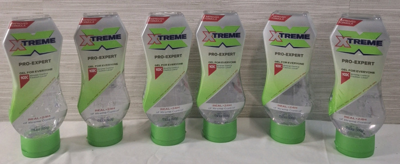 6 New Xtreme Pro Expert Hair Gels | 500g Each | BB - 11/2026